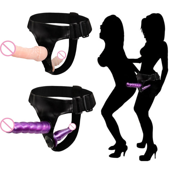 Lesbian Strapon Harness Double Dildo Soft Silicone Strap on Cock Realistic Penis Adult Sex Toys for Woman Sex Products Shop