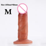 3 Size Simulation Dildo Realistic Sliding Foreskin G Spot Stimulate Soft Silicone Penis Soft Huge Big Dick Suction Cup Sex Toys