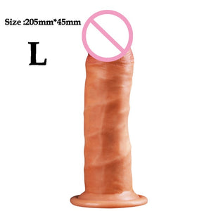 3 Size Simulation Dildo Realistic Sliding Foreskin G Spot Stimulate Soft Silicone Penis Soft Huge Big Dick Suction Cup Sex Toys