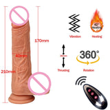 remote automatic telescopic swing heating vibrating dildo penis phallus realistic vibrator g spot sex toys goods for adult women