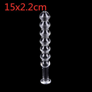 15x2.2cm Glass Dildo Artificial Penis Dick Vibrator Crystal Anal Bead Butt Plug Prostate Massage Masturbate Sex Toy