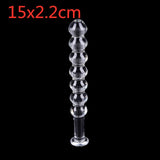 15x2.2cm Glass Dildo Artificial Penis Dick Vibrator Crystal Anal Bead Butt Plug Prostate Massage Masturbate Sex Toy