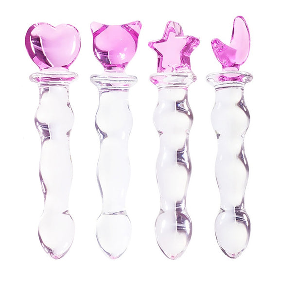 Crystal Glass Dildo Penis Effortless Insertion Clitoris Stimulation Adult Sex Toys Anal Plug Butt Plug for Women and Men